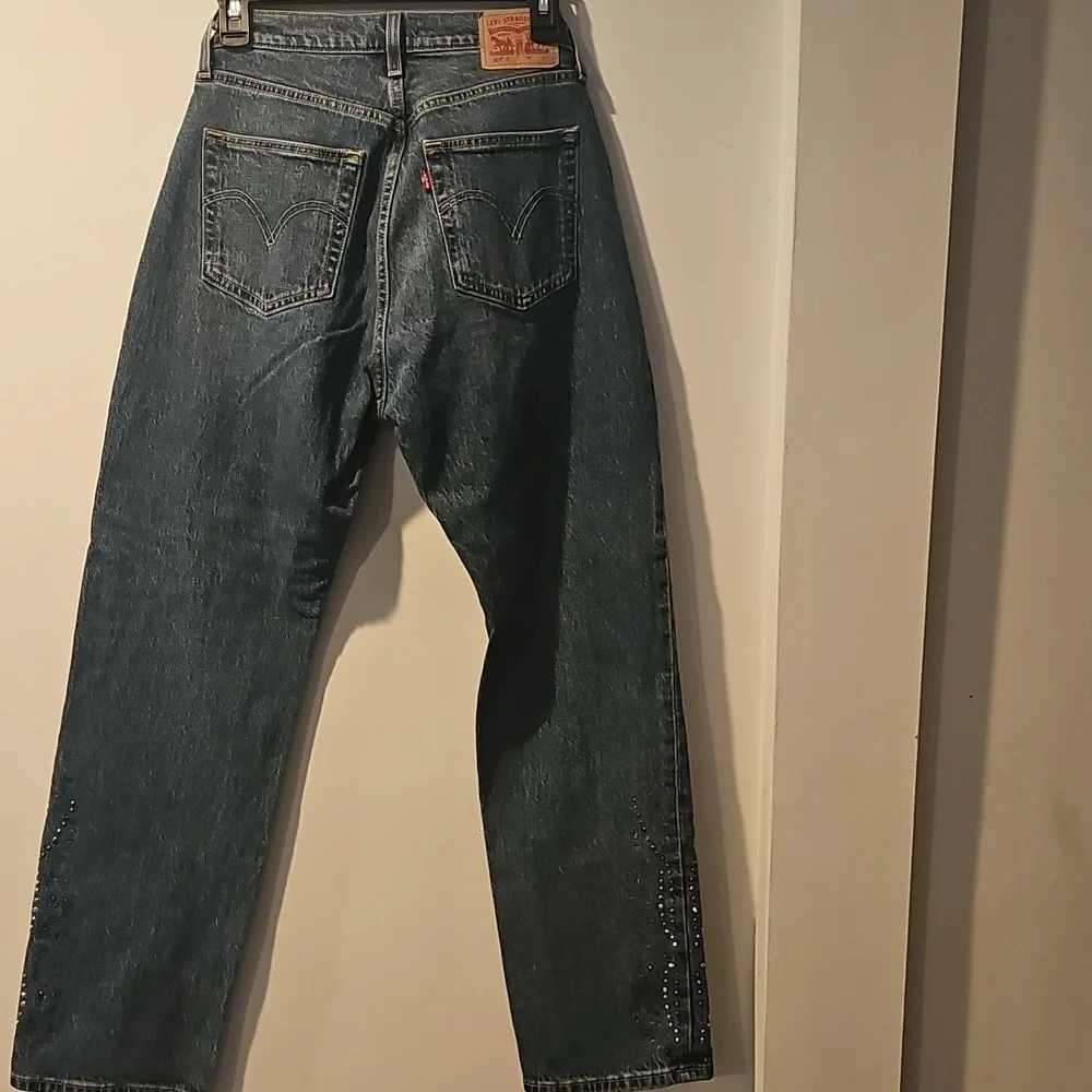 Levi's 501 Curve Jeans Studded Rhinestone Detail Straight Leg W28 L30